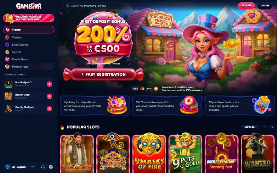 Gambiva homepage